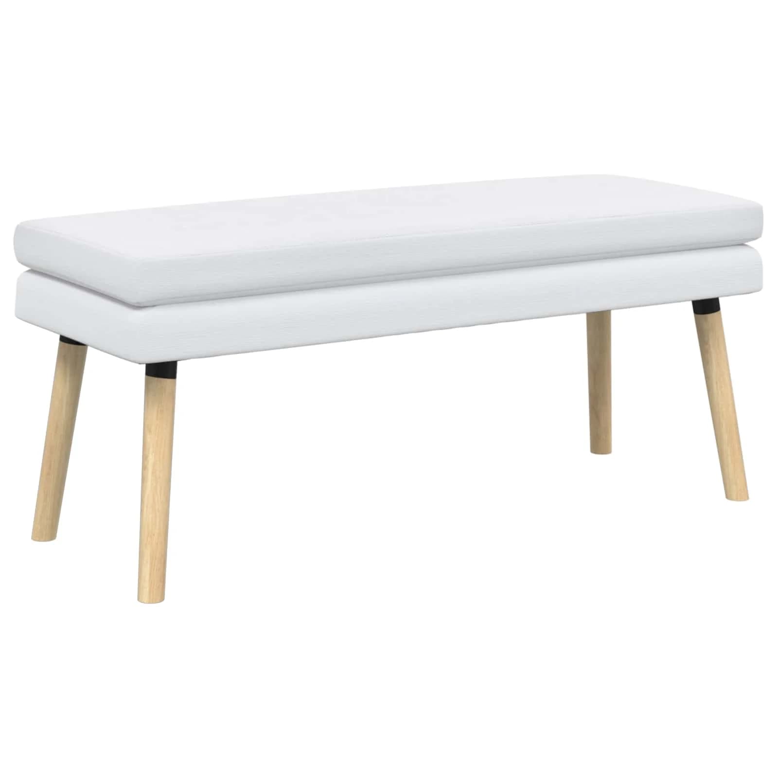 Dvojna klop Bela 110 x 40 x 47 cm Blago - slika 2