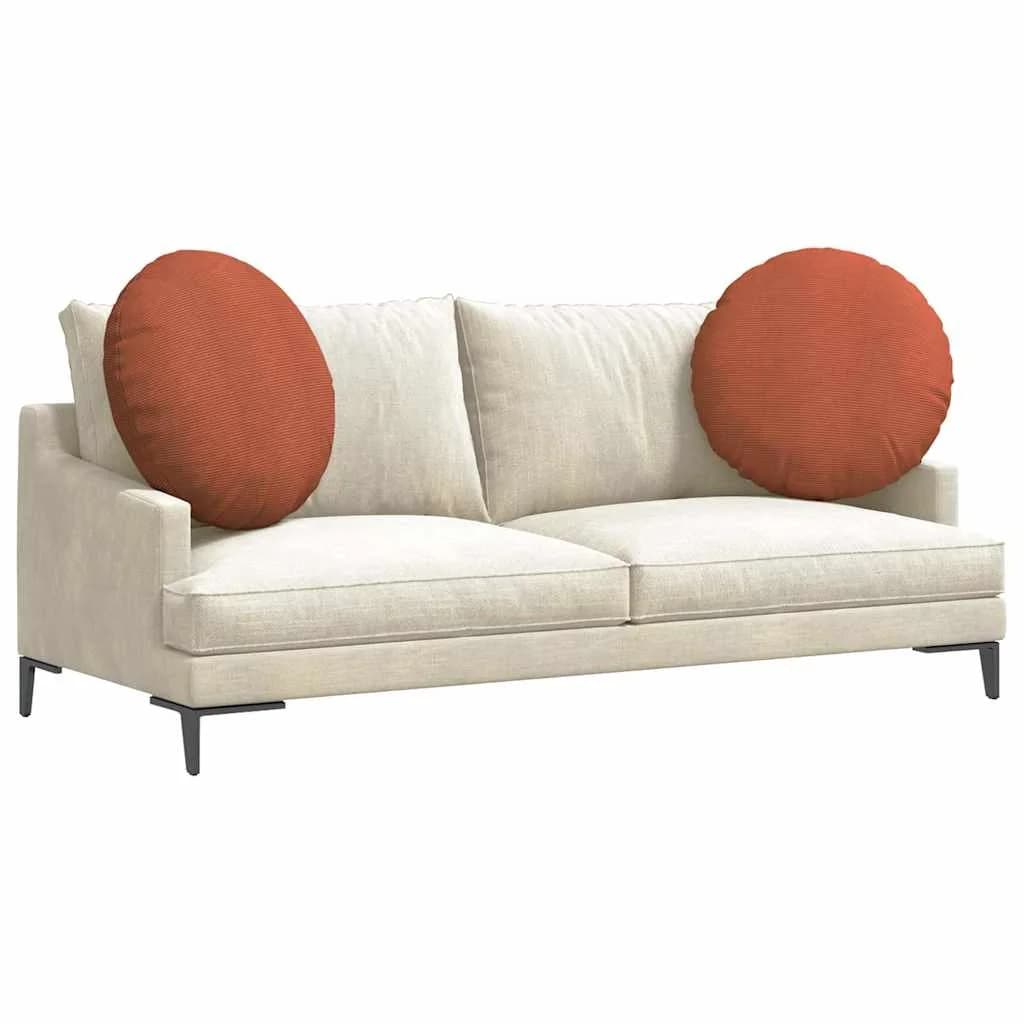 Sedežne blazine 2 kos Žametna tkanina Rdeče oranžna Ø 80 cm - slika 3