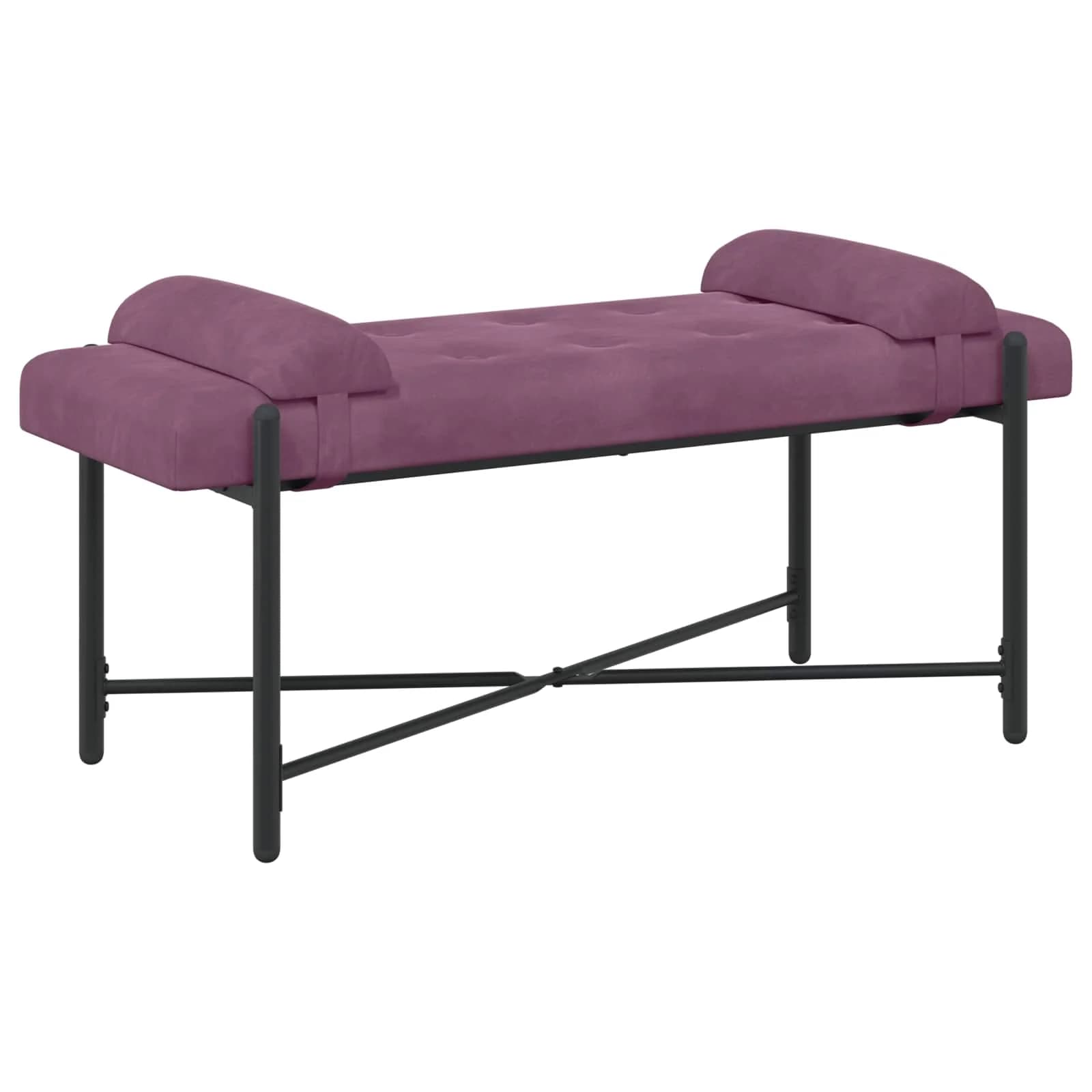 Klubska klop z gumbi in vzglavniki Vijolična 110 x 40 x 46 cm - slika 2