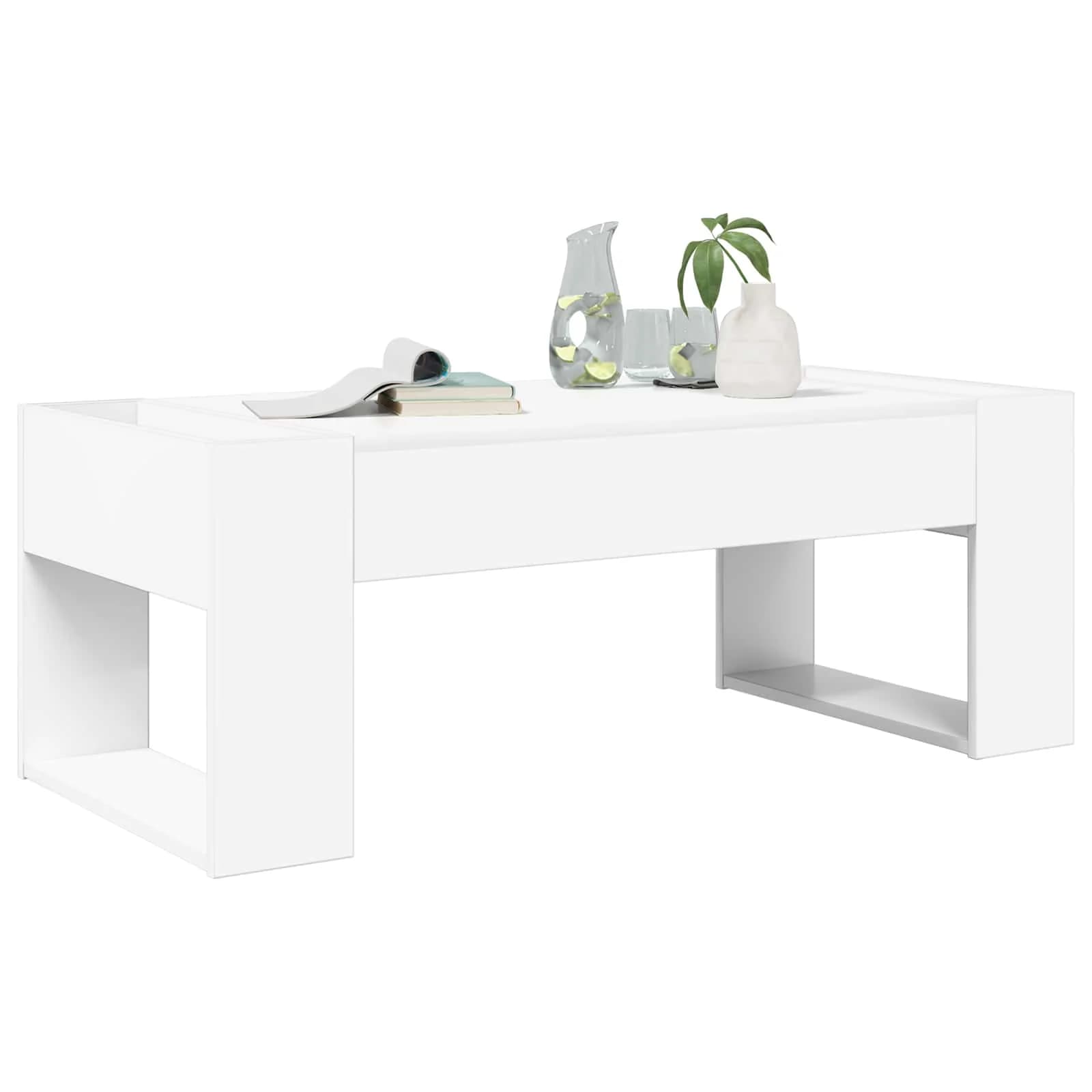 Klubska miza Bela 110 x 50 x 41 cm Inženirski les - slika 3