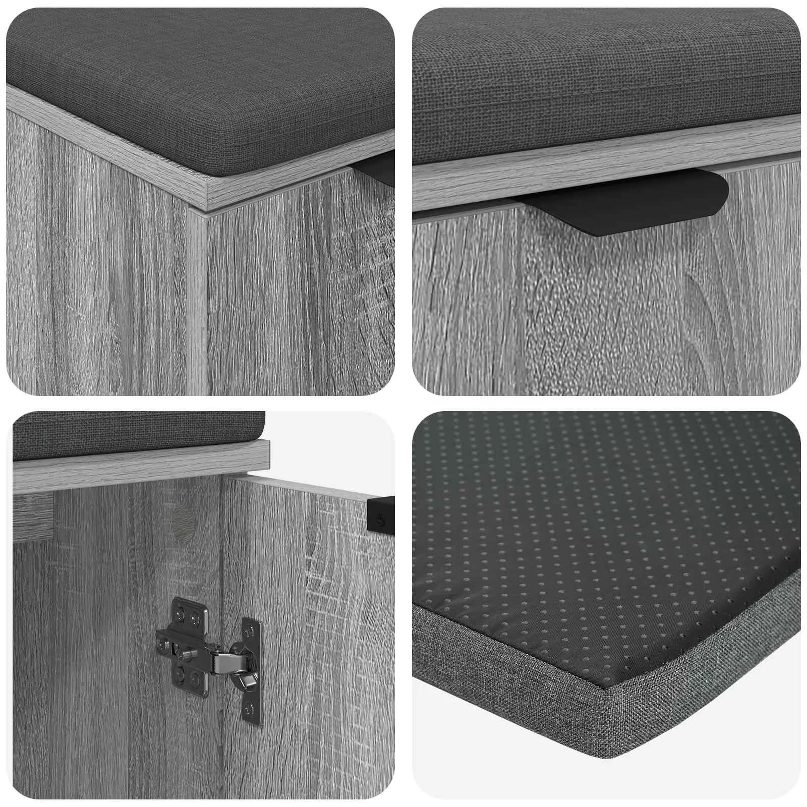 Haldna klop z blazino s polico Siva Sonoma 60 x 38 x 46 cm - slika 9