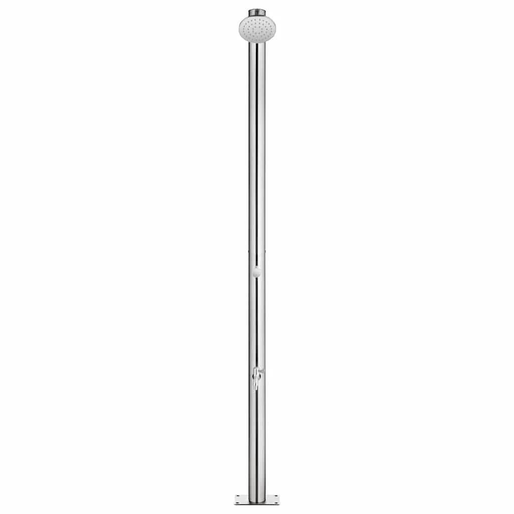 Vrtni tuš z rjavim podstavkom 220 cm nerjaveče jeklo - slika 3