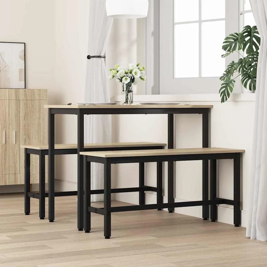 Jedilna klop Sonoma hrast 100 x 32,5 x 48,5 cm - slika 3
