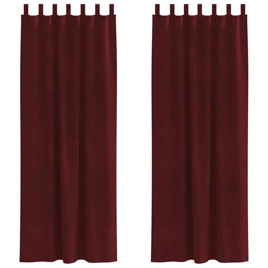 Zatemnitvene zavese 2 kos Vinorodna rdeča 140 x 260 cm Žamet - slika 2