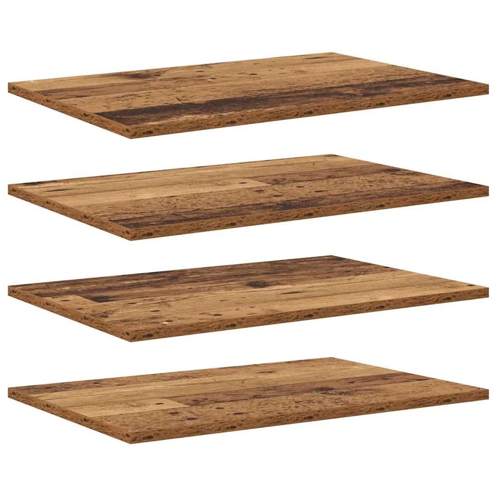 Polica za knjige 3 nivojev 4 kos 60 x 40 x 1,5 cm Rjava - slika 2