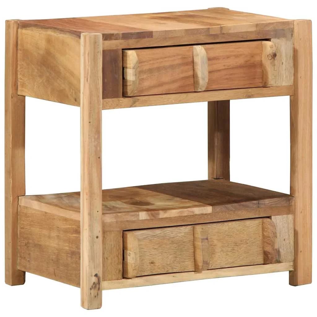 Stranska miza Rjava 43 x 32 x 46 cm Trdna obnovljena les - slika 7
