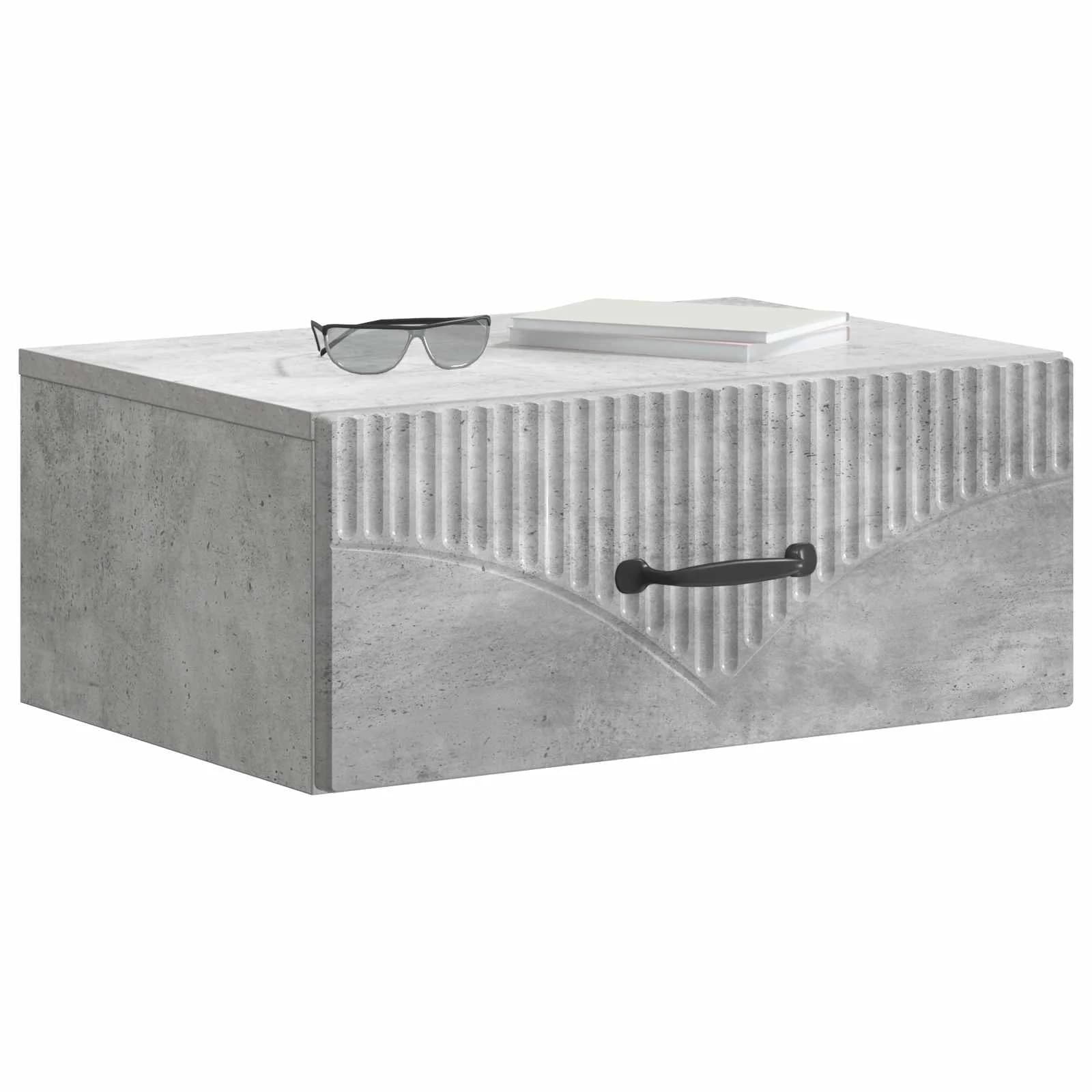 Stenski nočni omarici Betonsko siva 49 x 34,5 x 20 cm - slika 3