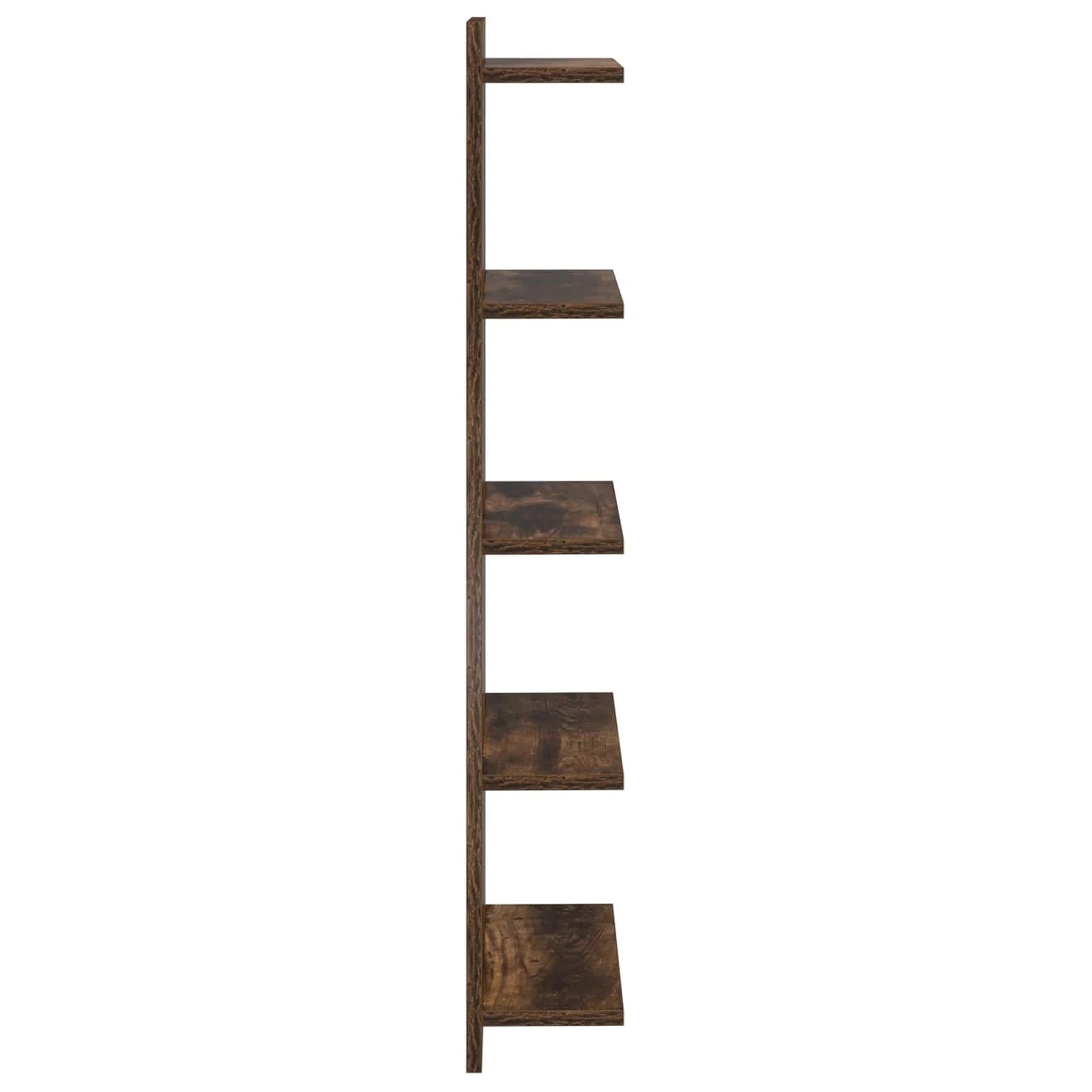Stenska polica 2 kos Dimljen hrast 30 x 15 x 100 cm - slika 5