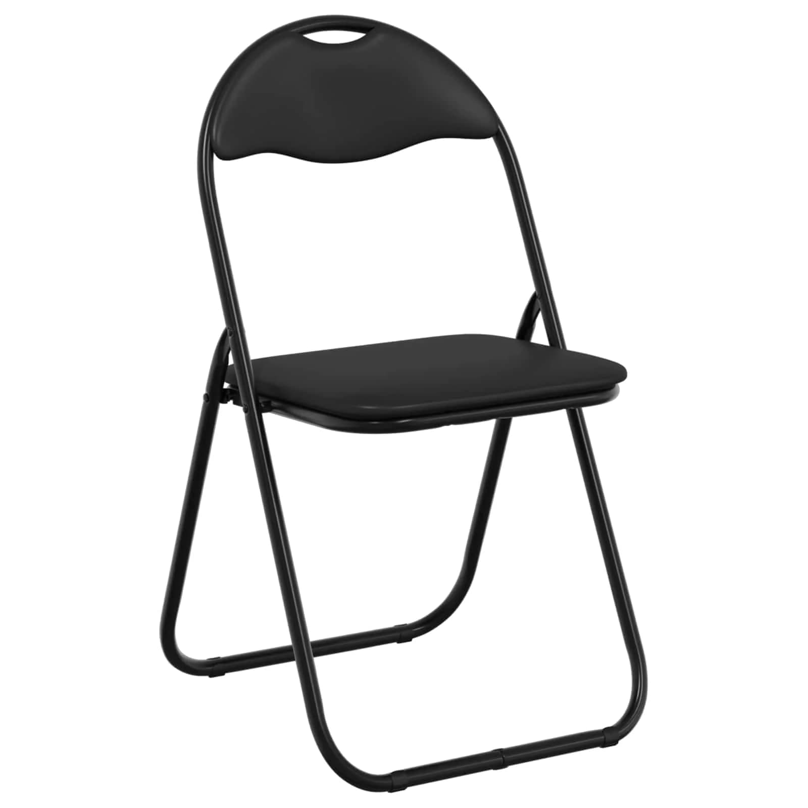 Zložljiva stolica 2 kos Umjetno usnje Črna 48 x 43,5 x 81 cm - slika 4