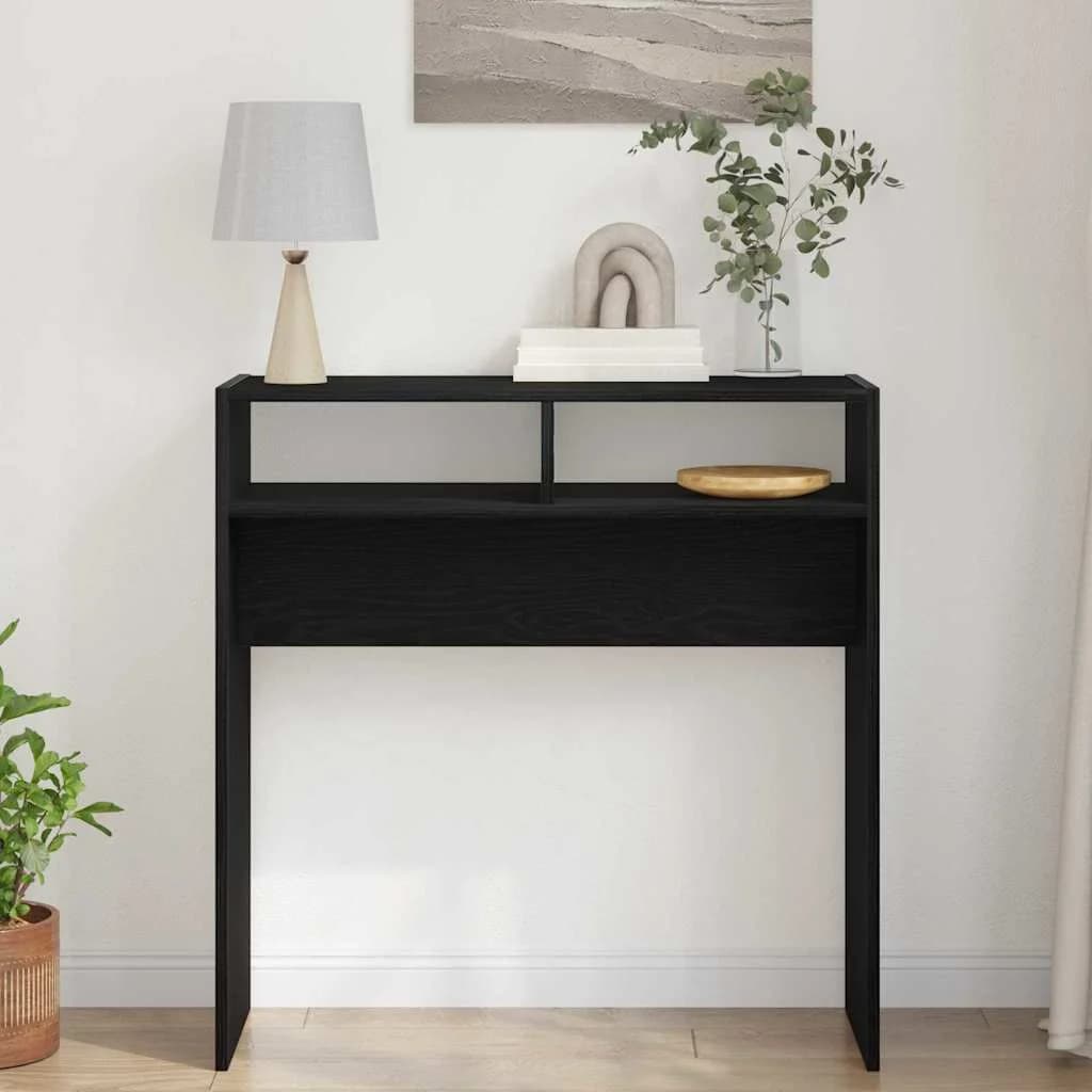 Konzolna miza Črna Orehovina 78 x 30 x 80 cm Inženirski les - slika 4