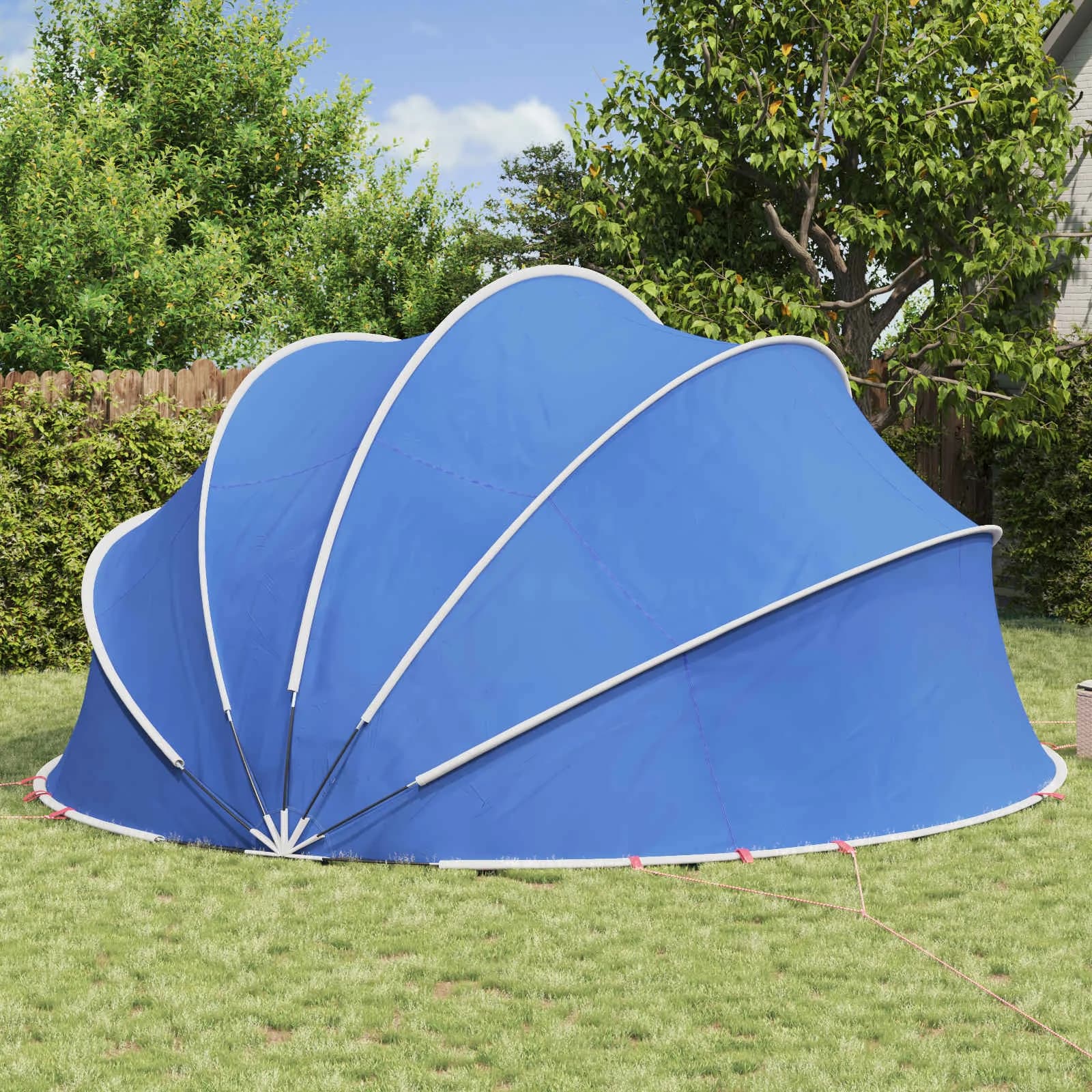 Paviljon za bazen 546 x 516 x 250 cm Azurna modra - slika 4