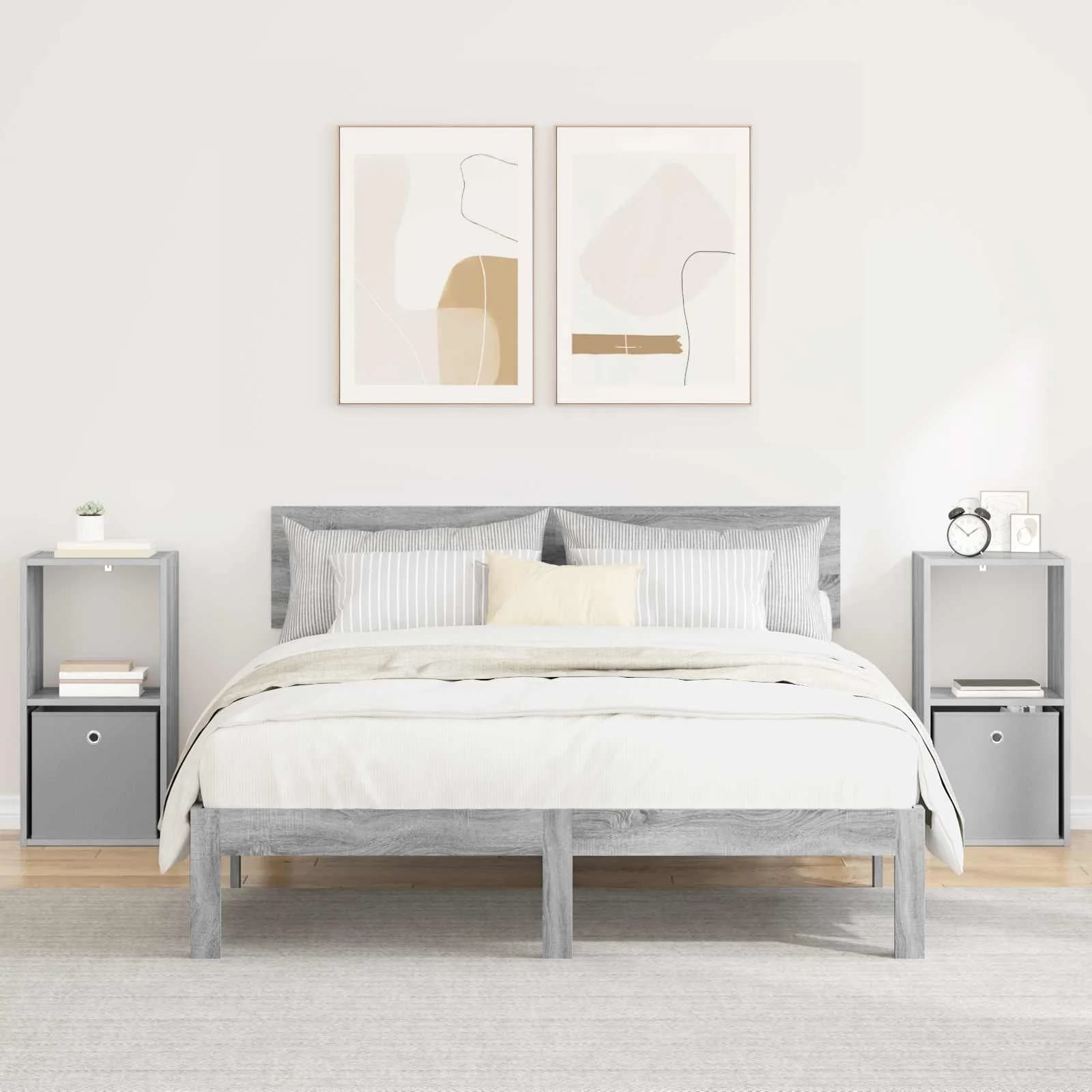 Nočna omarica 2 kos Siva Sonoma 35 x 32 x 68,5 cm