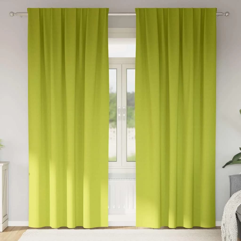 Zavese za zatemnitev z obroči 2 kos Zelena 260 x 140 cm