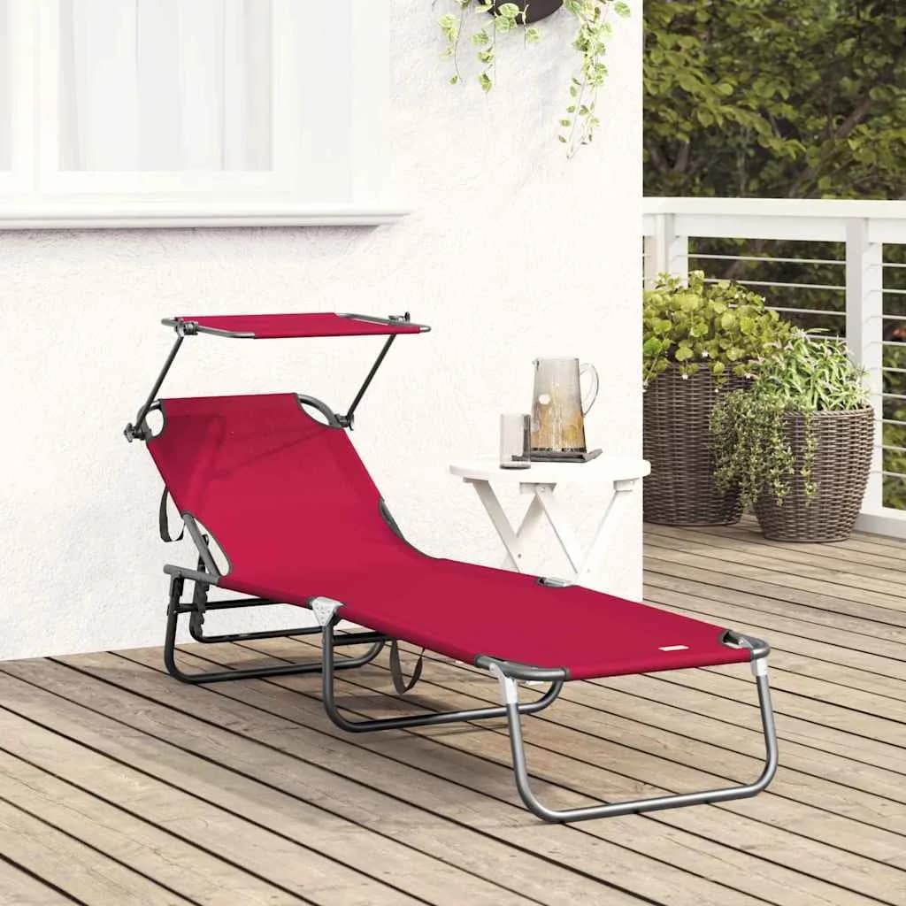 Zložljiv ležalnik Rdeča 190 x 57 x 81 cm oxford - slika 3