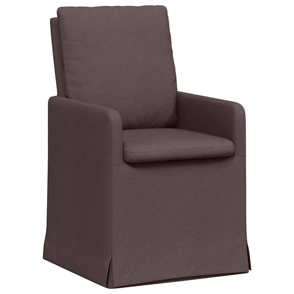 Jedilni stoli 2 kos blago Temno rjava 57 x 67 x 98 cm - slika 2