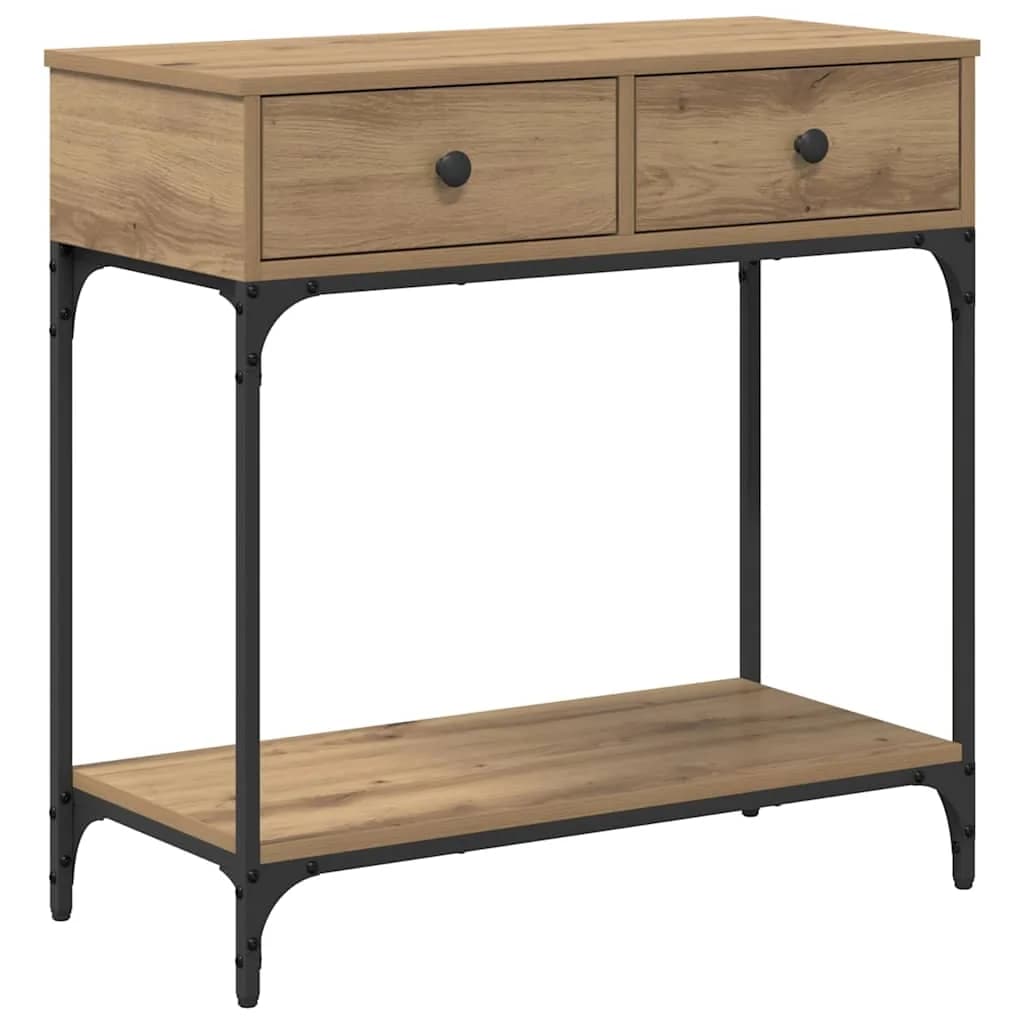 Konzolna miza artisan hrast 75 x 34,5 x 75 cm Inženirski les - slika 2