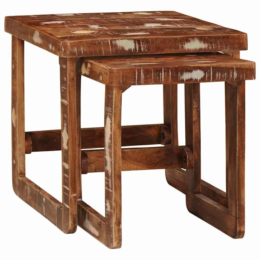 Gnezditvene mize 2 kos Rjava 46 x 46 x 45 cm - slika 2