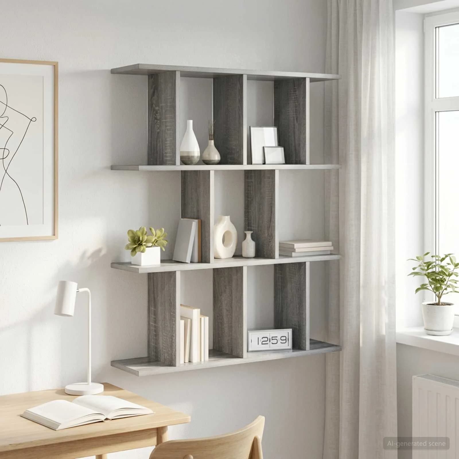 Stenska polica Siva Sonoma 102 x 20 x 96 cm Inženirski les