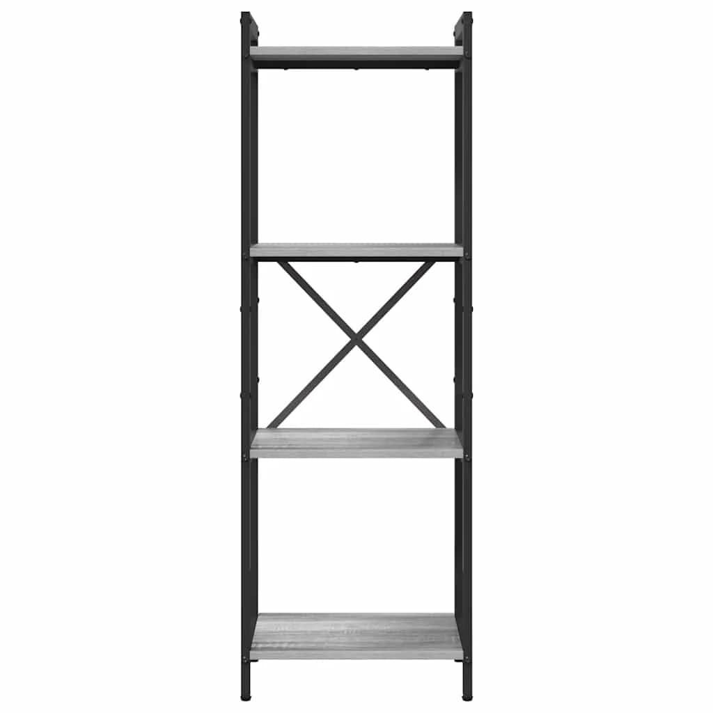 Knjižna polica 40 x 30 x 119 cm Inženirski les Siva sonoma - slika 5