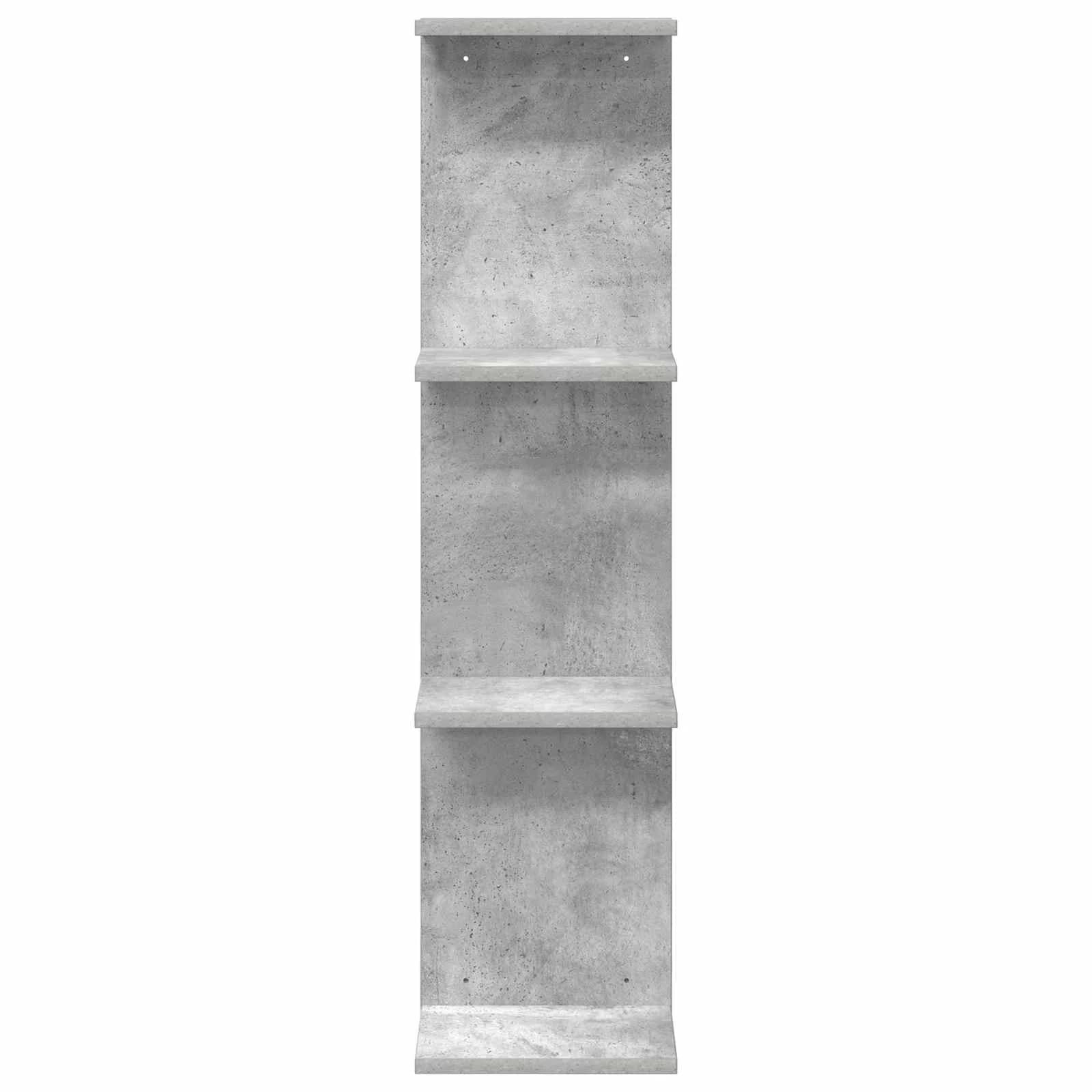 Stenska polica Betonsko siva 25 x 15 x 100 cm Inženirski les - slika 4