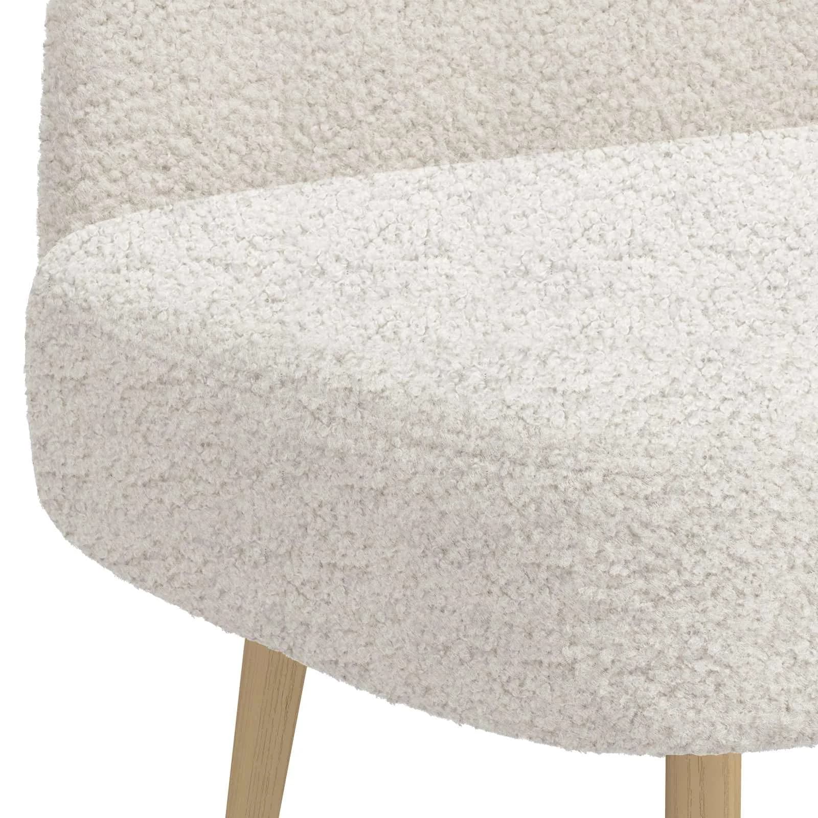 Oblazinjena klop z naslonom Krem 110 x 60 x 76 cm Bouclé - slika 5