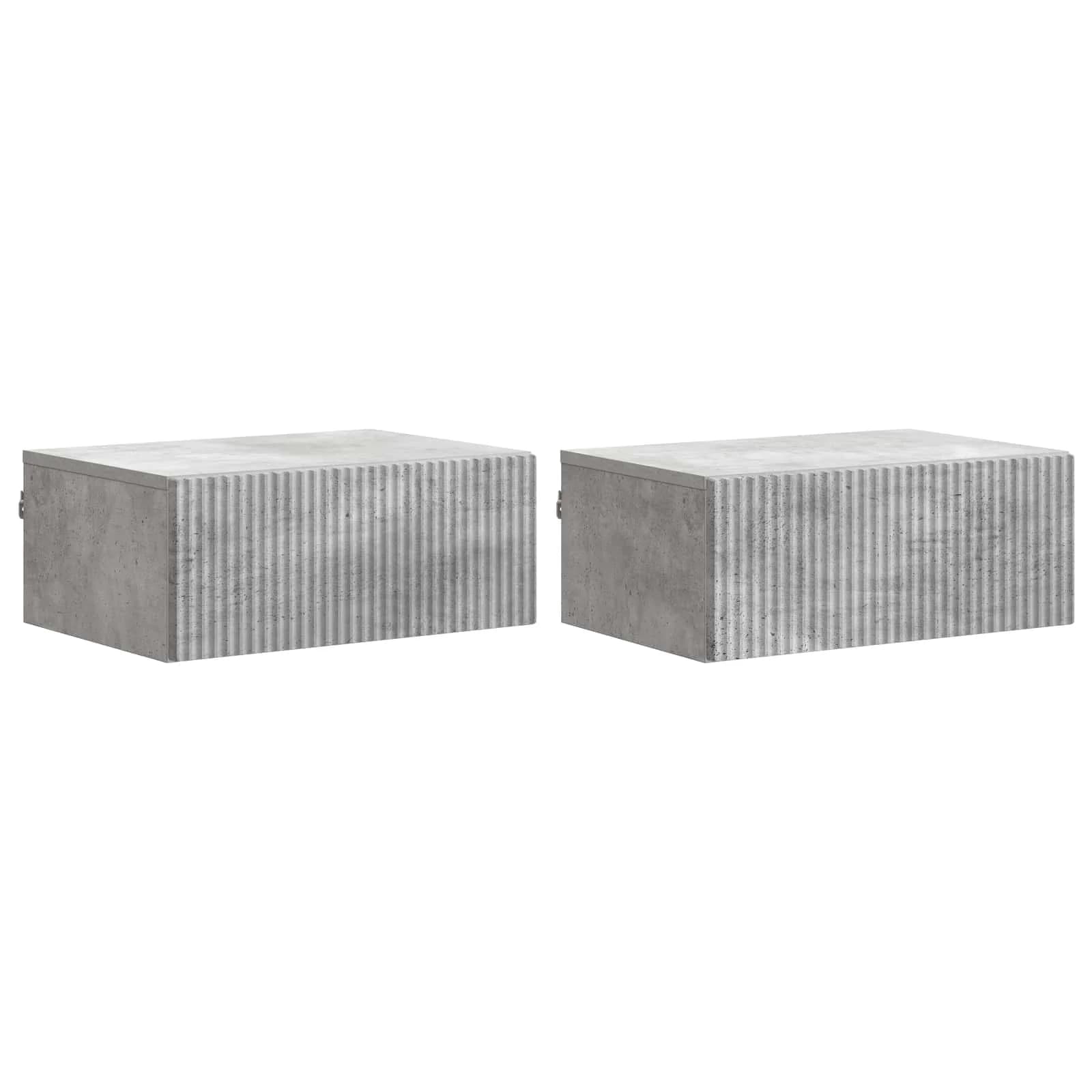 Stenski nočni omarici 2 kos Betonsko siva 49 x 34,5 x 20 cm - slika 2