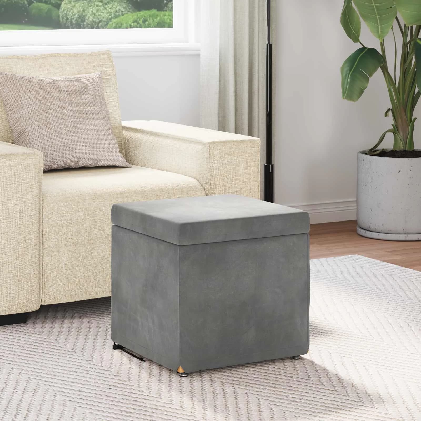 Stolica Temno siva 41 x 41 x 40 cm Samet in Umetno Leseno - slika 3