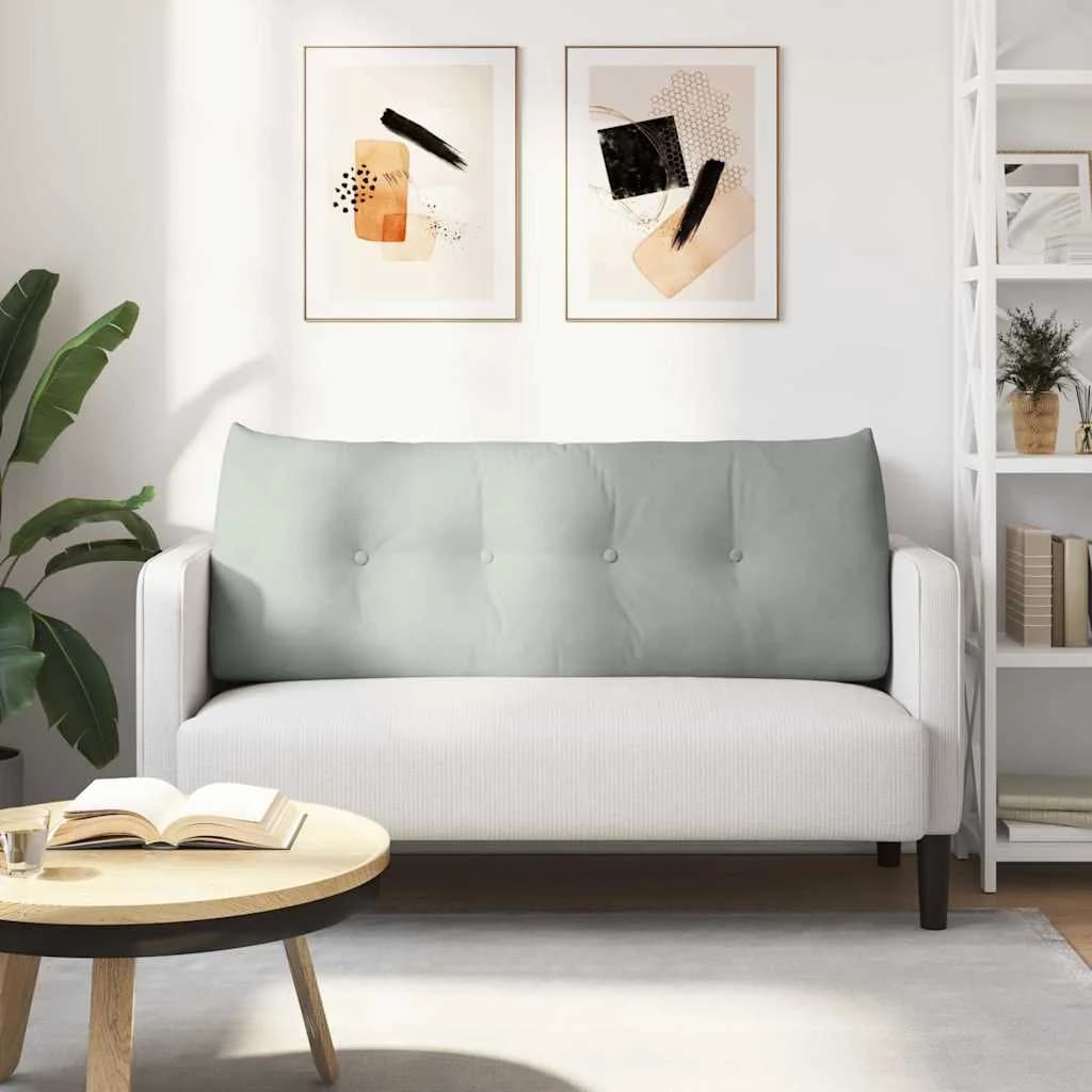 Poglavni vzglavnik Svetlo siva 120 x 24 x 50 cm Žamet - slika 4