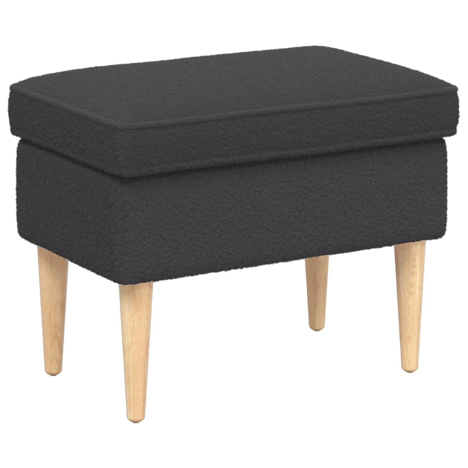 Podnožje Temno siva 55 x 35 x 41 cm Bouclé - slika 2