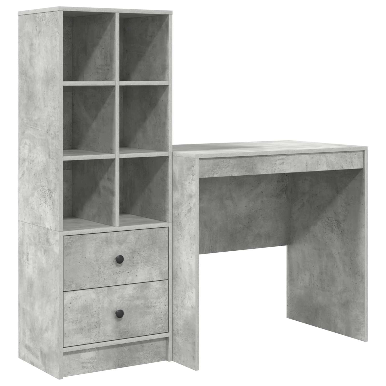 Miza Betonsko siva 125,5 x 50 x 127 cm 2 kos - slika 2