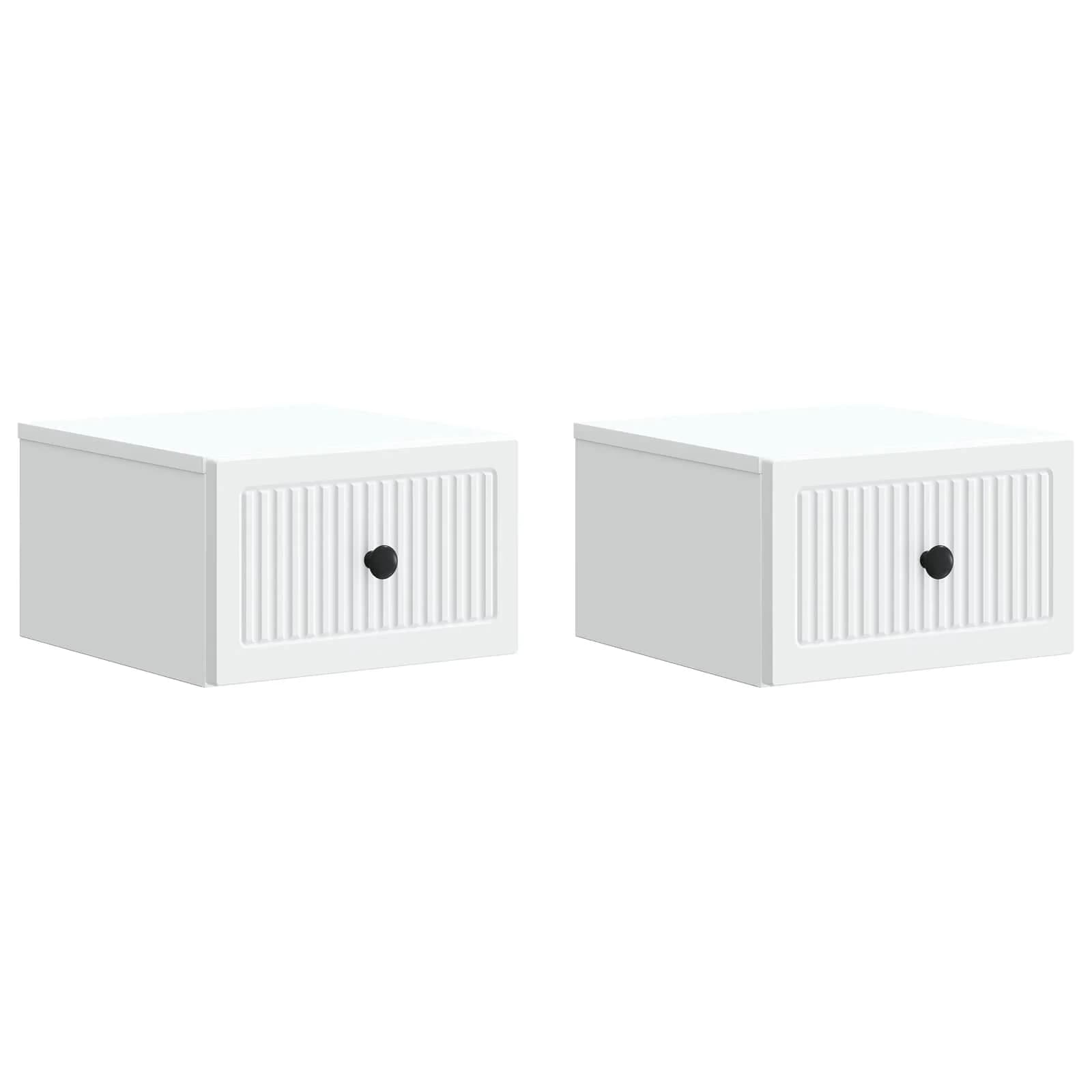 Stenski nočni omarici 2 kos Bela 33 x 34,5 x 20 cm - slika 2