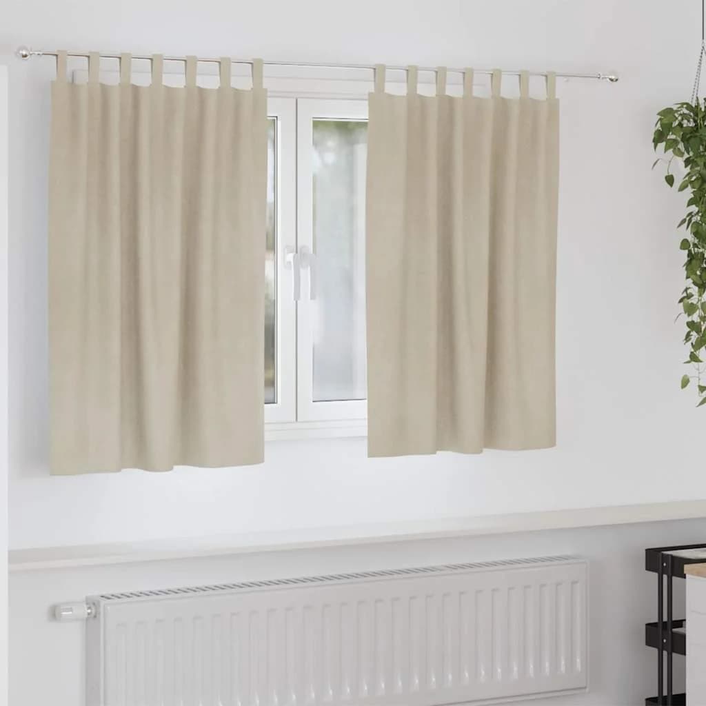 Zatemnitvene zavese 2 kos krema 140 x 140 cm Žamet