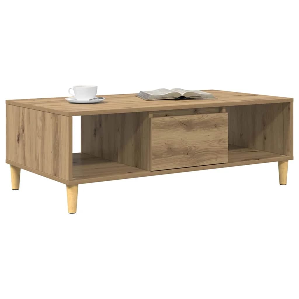 Klubska miza Umetni hrast 102 x 55 x 35 cm Inženirski les - slika 3