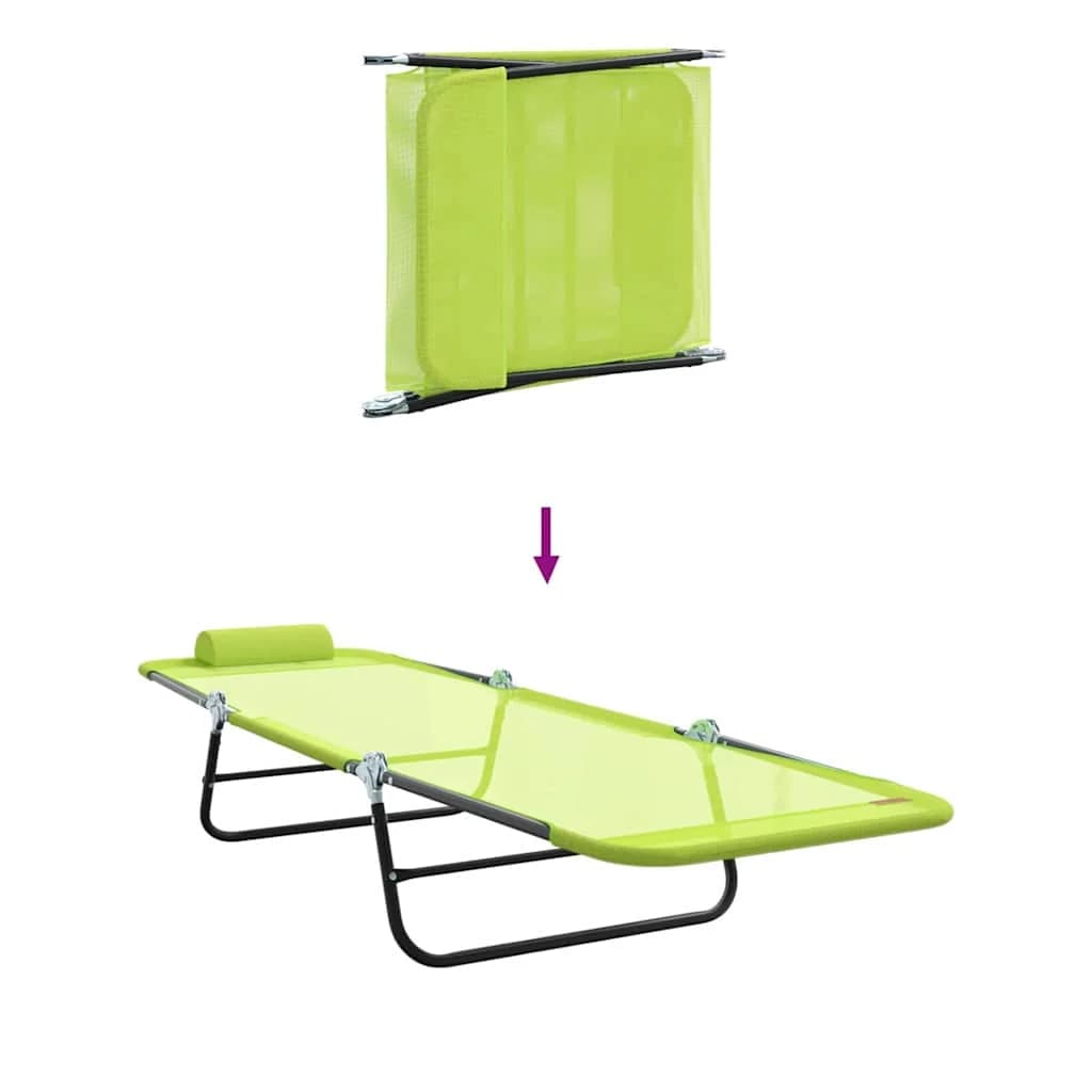 Zložljiv ležalnik Zelena 182 x 55 x 85,5 cm Tekstil - slika 8