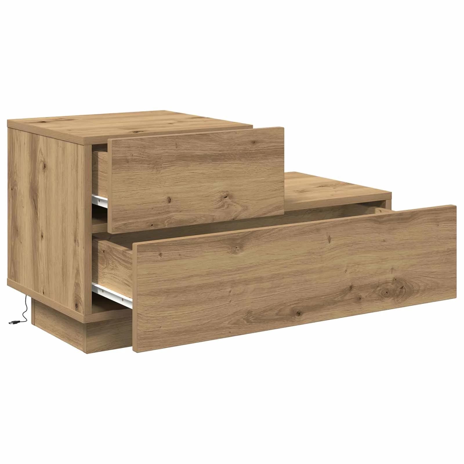Nočna omarica Umetni hrast 70 x 36 x 40,5 cm Inženirski les - slika 5