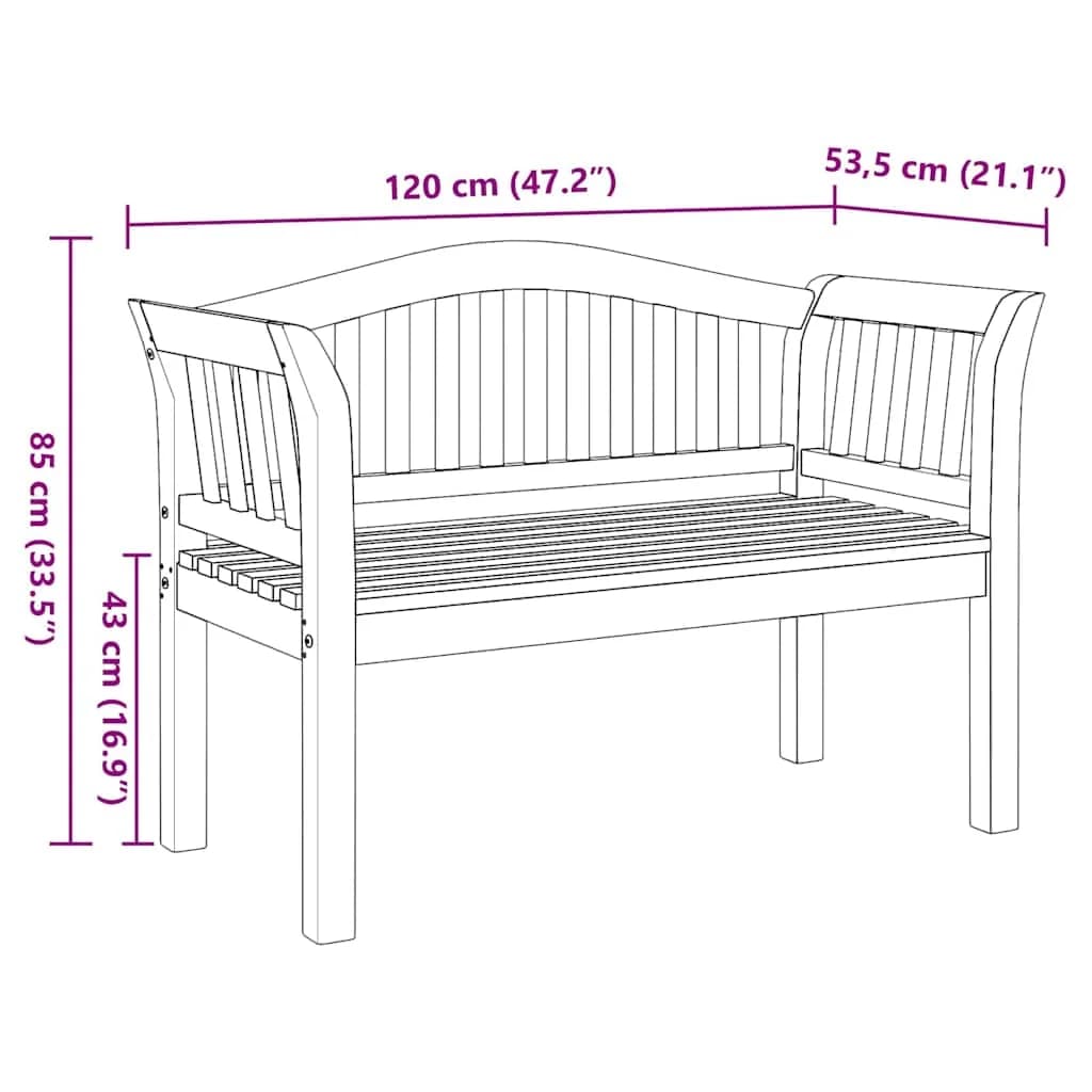 klop Rjava 120 x 53,5 x 85 cm Trden tikov les - slika 11