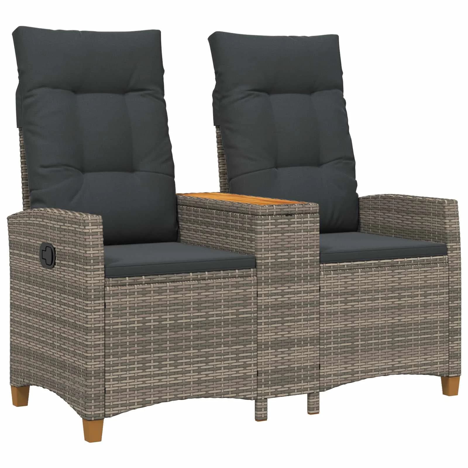 Zložljiva klop s tabelo Siva in temno siva 126 x 65 x 112 cm - slika 2