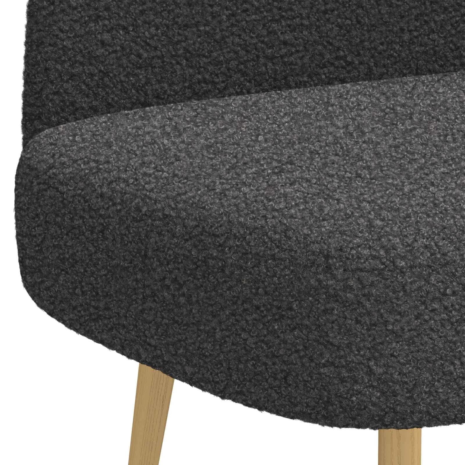 Oblazinjena klop z naslonom Temno siva 110 x 60 x 76 cm Bouclé - slika 5