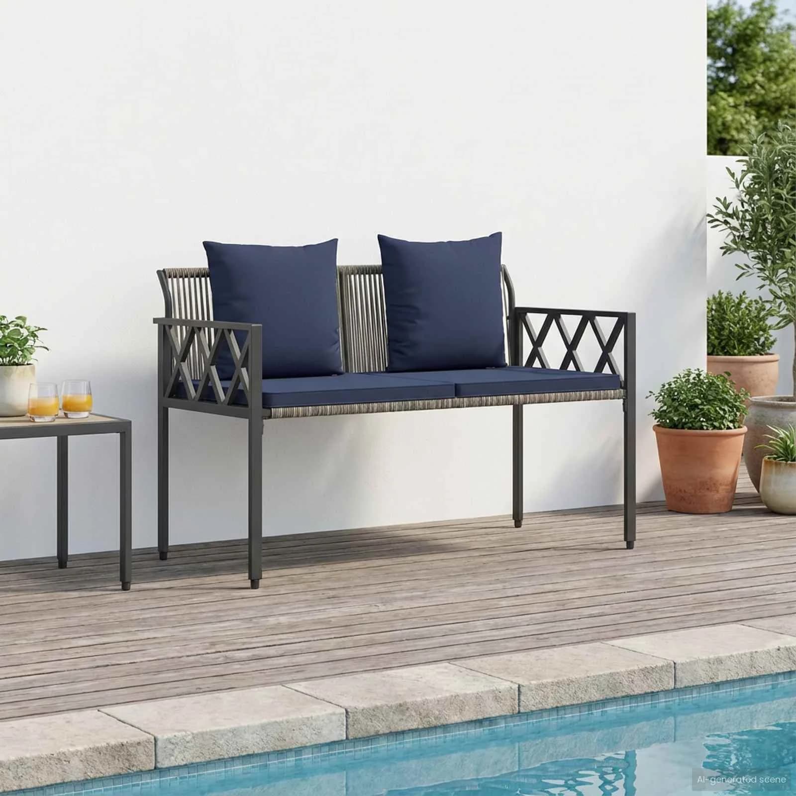 Zunanje klopi 2 -Seater 116 x 56 x 75 cm poli ratan