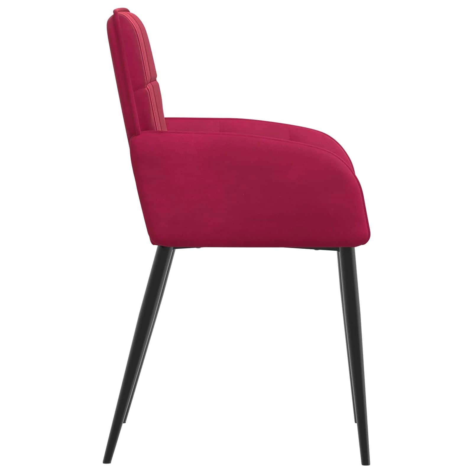 Jedilni stoli 6 kos Žamet Vinorodna rdeča 57 x 50 x 85 cm - slika 4