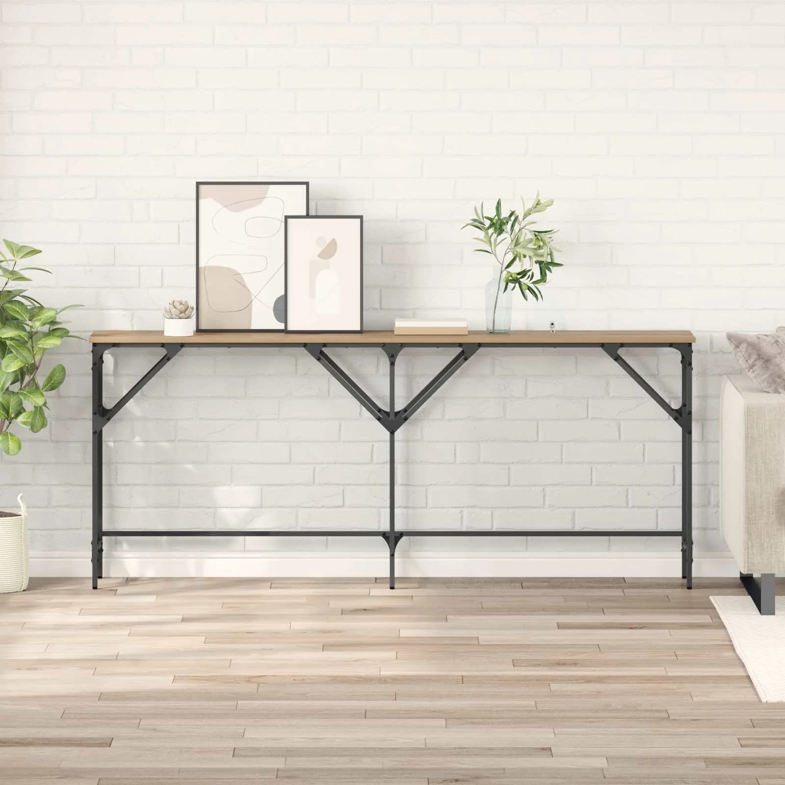 Konzolna miza Umetni hrast 180 x 30 x 75 cm Inženirski les
