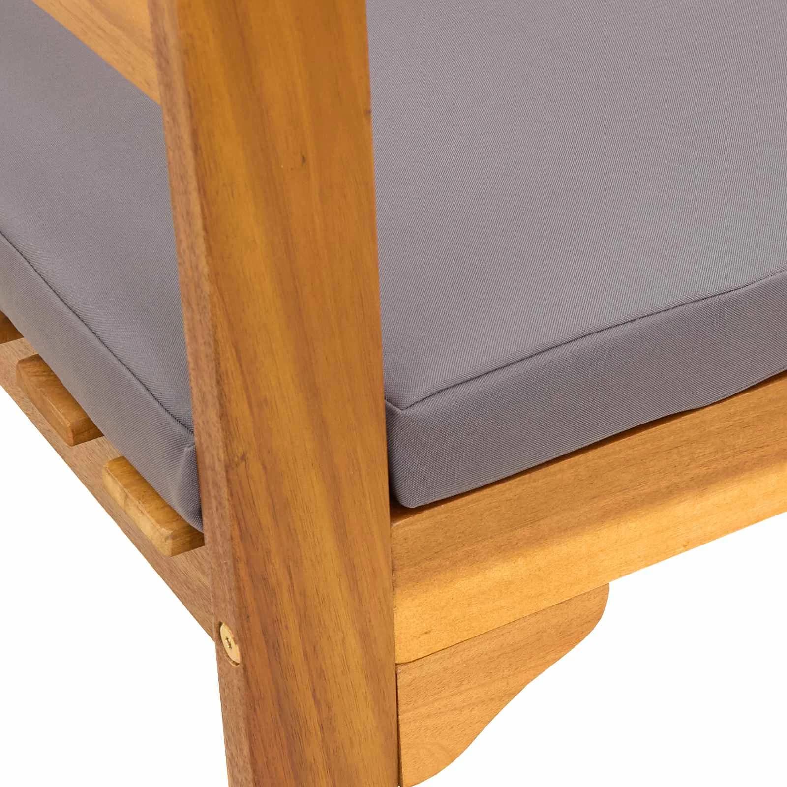 Klop s rozami Naravna 114 x 46 x 82,5 cm Masiven les akacije - slika 8