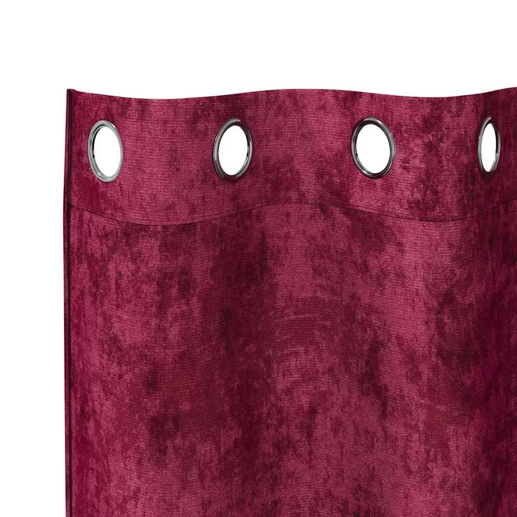 Velvete zavese 2 kos Vinorodna rdeča 260 x 140 cm Žamet - slika 5