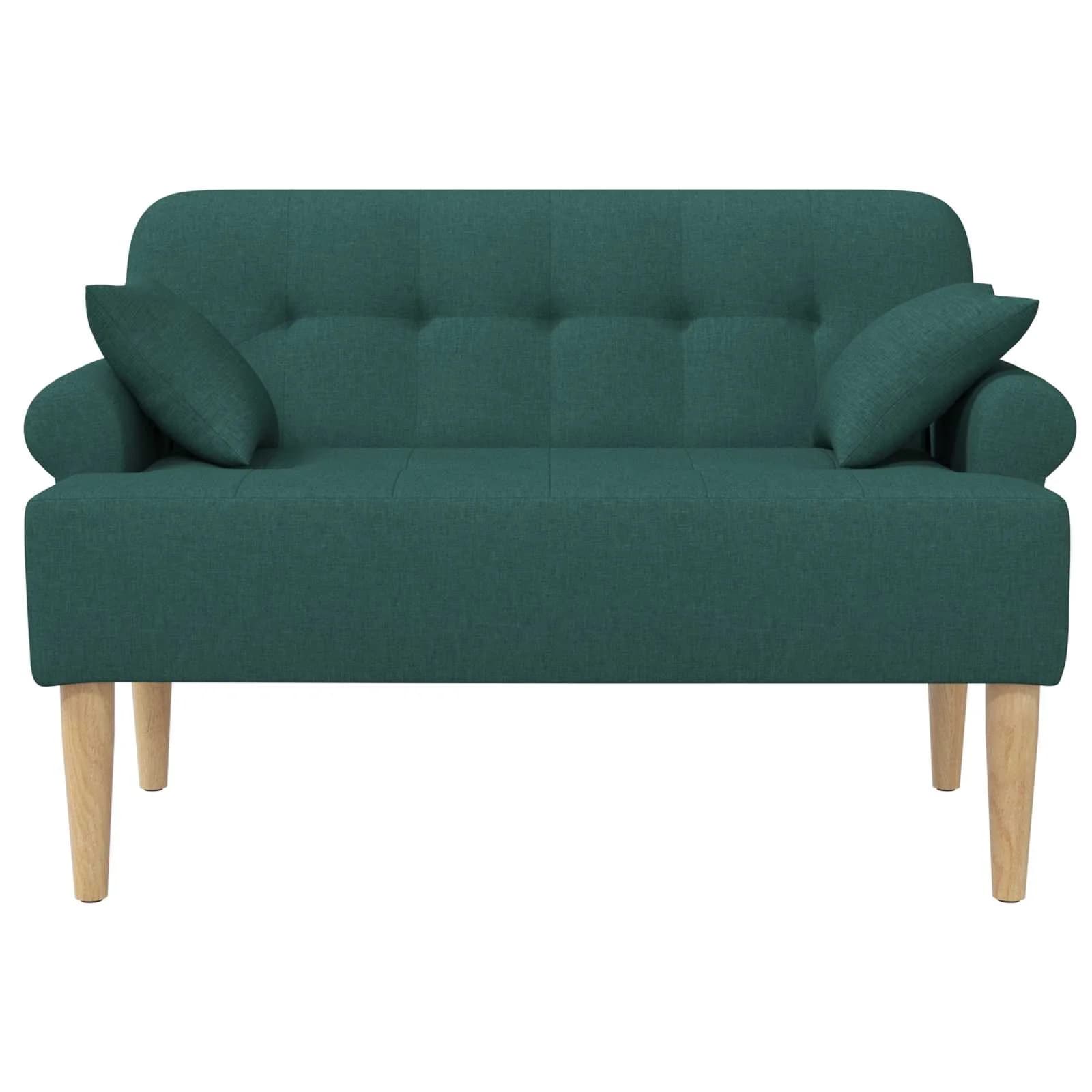 Dvojnica s gumbi Temno zelena 120 x 65 x 79 cm Blago - slika 3