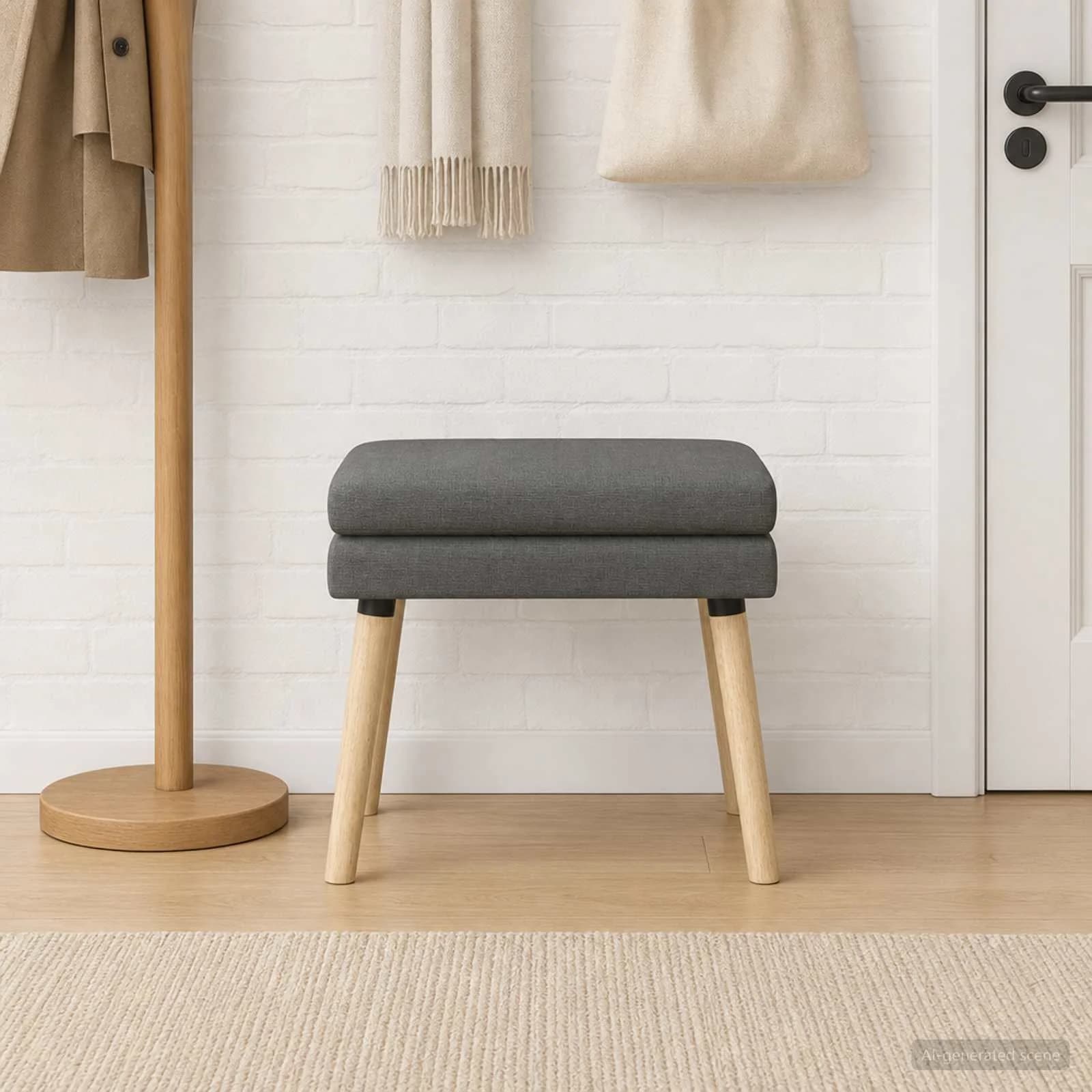 Dvojna klop Temno siva 60 x 40 x 46 cm Blago