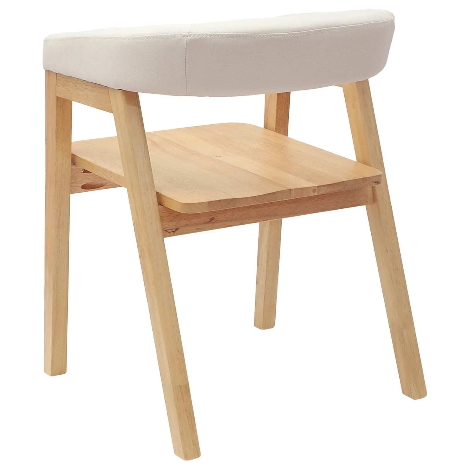 Jedilni stoli 2 kos Masivno gumovo les Naravna 54 x 57 x 73 cm - slika 7