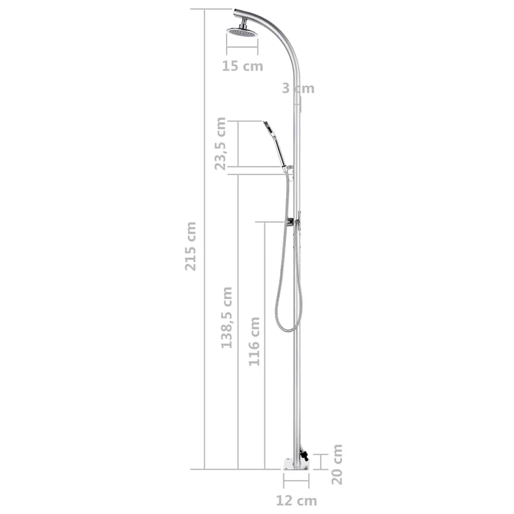 Vrtni tuš 215 cm aluminij - slika 10
