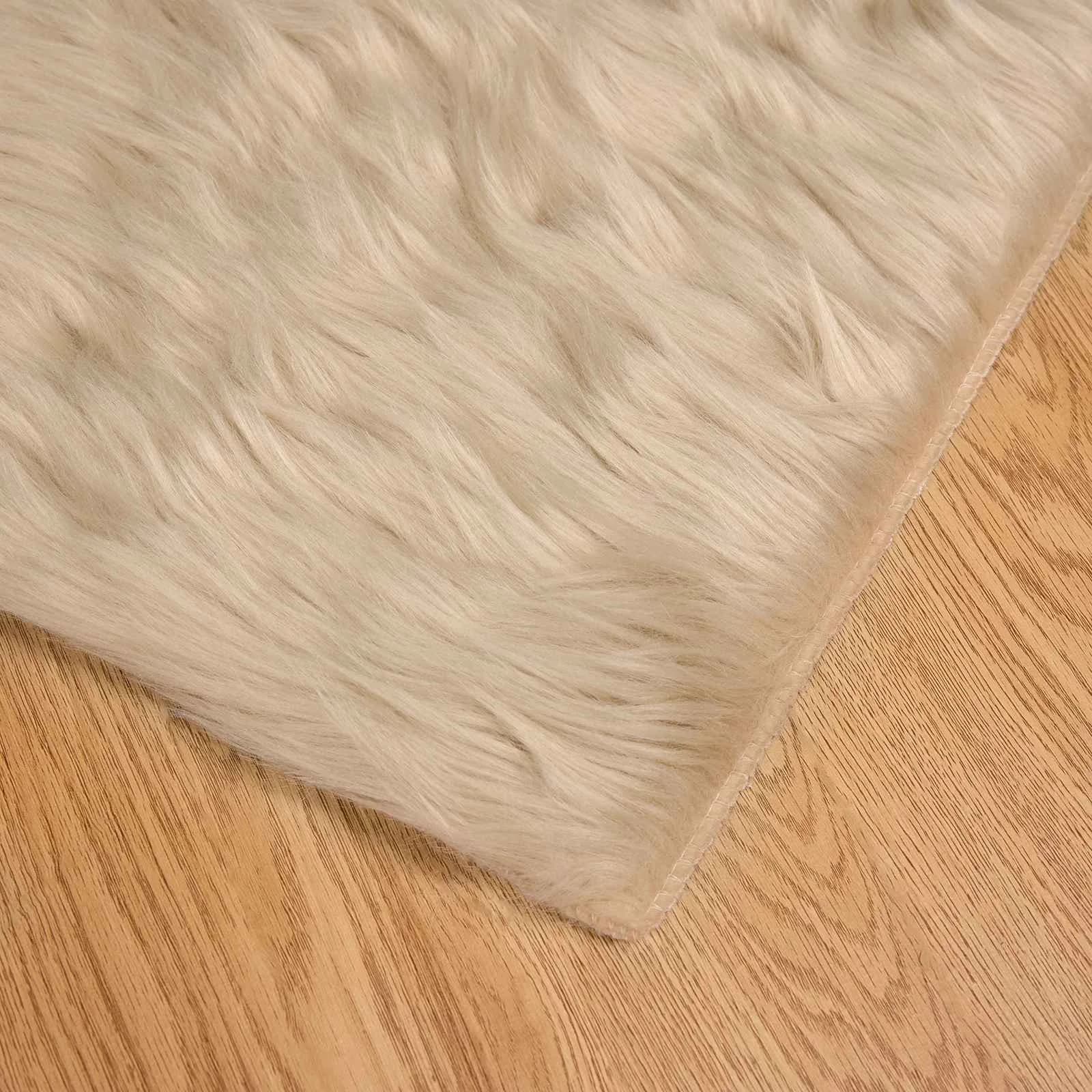 Preproga iz umetnega ovčjega krzna TAFALLA Bež 80 x 250 cm - slika 7