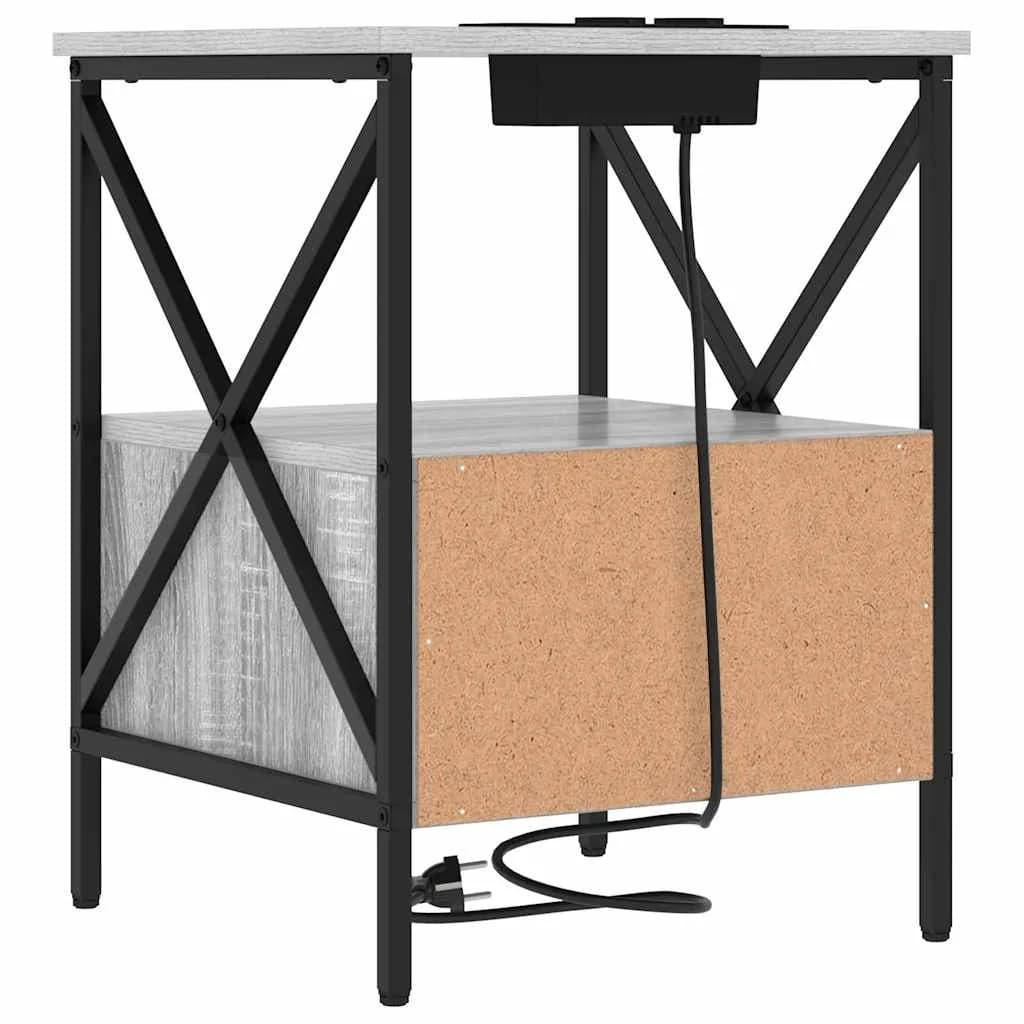 Nočna omarica 2 kos Siva Sonoma 41,5 x 40,5 x 55 cm - slika 9