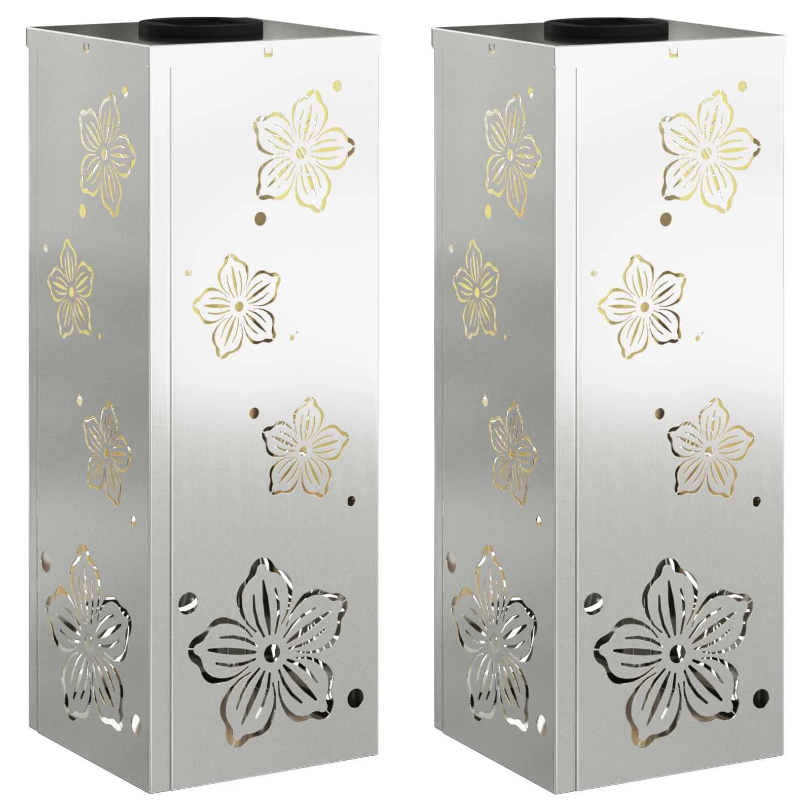 Solarno LED svetilo za pot 2 kos Toplo bela 18 x 18 x 50 cm - slika 2